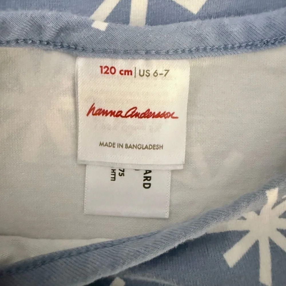 Hanna Andersson Blue Star Long Sleeve Skater Dress Pockets 6/7 (120 CM) EUC